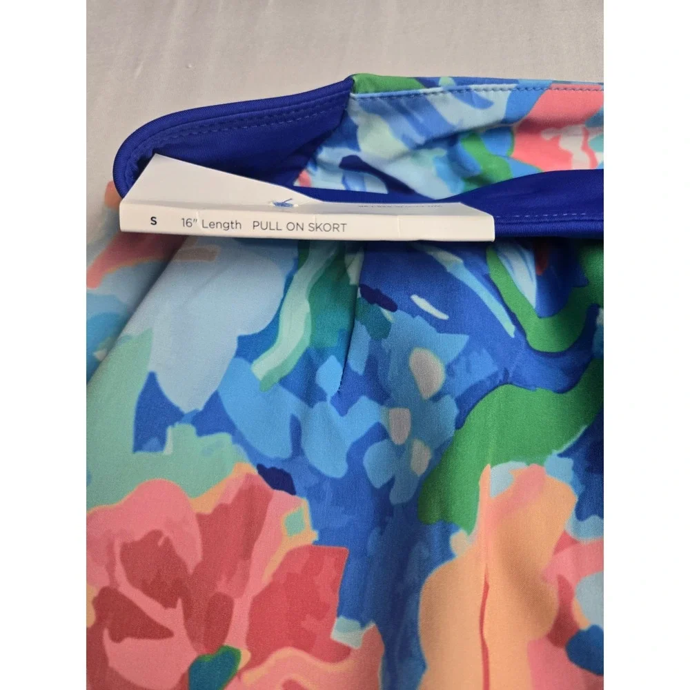 Walter Hagen Performance 11 Blue Floral Pull On Skort 16 Inch Small NWT